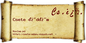 Csete Ádám névjegykártya